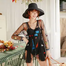 Комплект бикини комплекты одежды для женщин купальник корейские Купальники цельная большая размерная пляжная одежда для серфинга женский чувствительный на косточках