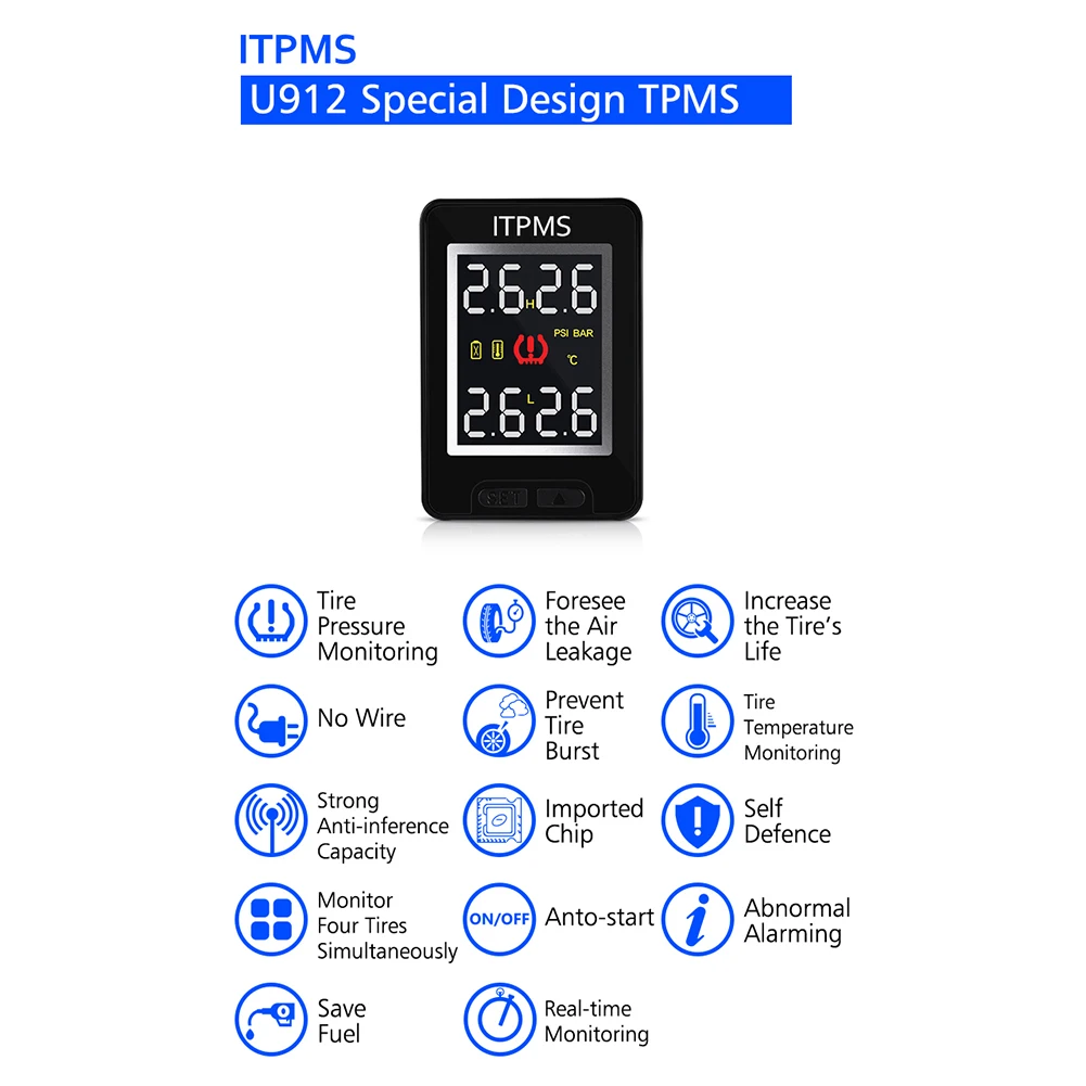 Автомобиль TPMS беспроводная система контроля давления в шинах с 4 внутренними противоугонными датчиками для Toyota U912-TJ автомобильные аксессуары