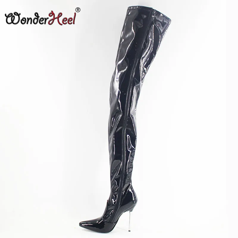 Wonderheel/Экстремально высокий каблук 12 см металлический заостренный носок