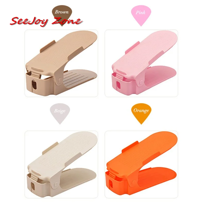 

10pcs Durable Adjustable Double Shoe Organizer Racks Cleaning Storage Shoes Rack 7 Colors Convenient Shoebox Organizer Fashion