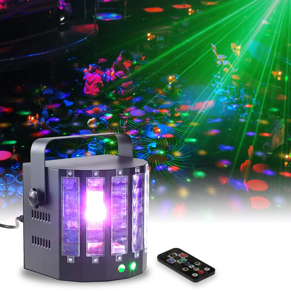 

Laser Projector Laser Christmas Satge Effect Light Disco Moving Head Remote Control Dual Sword Butterfly Stage Light DMX512