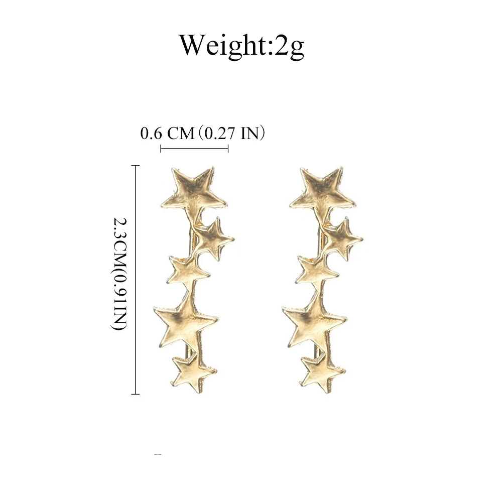 Корейский модный простой звезда серьги изысканные креативные зажимы на серьги гвоздики для женщин