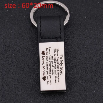 

Fashion Keychain Engraved To My Son Learn From Everything You Can Leather Keychain For Son Trendy Gift From Mom Holder Key Ring