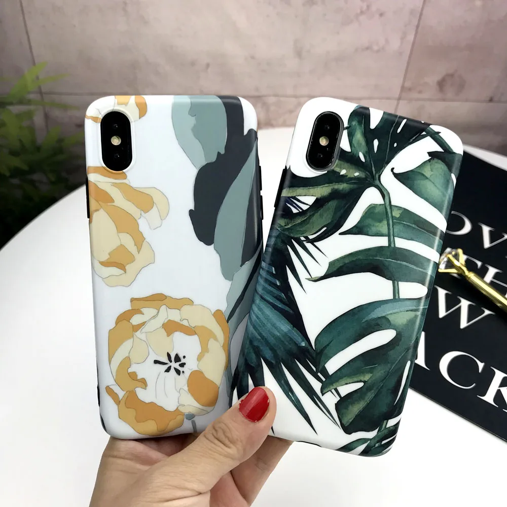 Силиконовый чехол для iphone X XR XS Max чехол для iphone 8, 7, 6, 6S Plus, X XS чехол для Max XR класса люкс узором из цветов и листьев масло на заднюю панель с изображением флага США