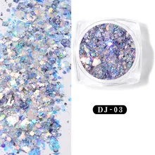 12 цветов ногтей Русалка Блестки хлопья блестящие 3D шестиугольник красочные блестки лак Маникюр украшения для ногтей