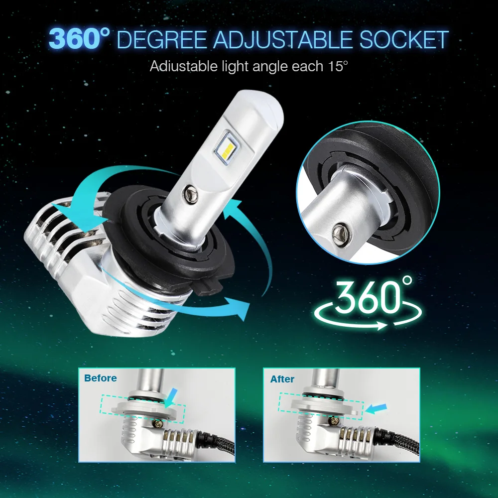 1:1 DESIGN NOVSIGHT H7 Led H4 Car Headlight Bulbs H11 H16JP 9005 9006 9012 D1S P13 PSX24W PSX26W 50W 10000LM 6500K Auto Headlamp