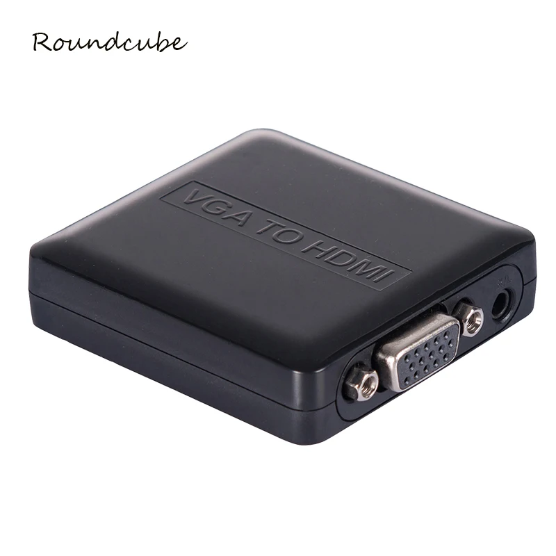 VGA Cable Adapter VGA To HDMI Converter 1080P HD VGA2HDMI Audio TV AV Cabo Connector For PC Laptop to HDTV Projector vention hdmi to dvi converter full hd 1080p audio converter adapter with dual audio interface for hdtv projector drop shipping