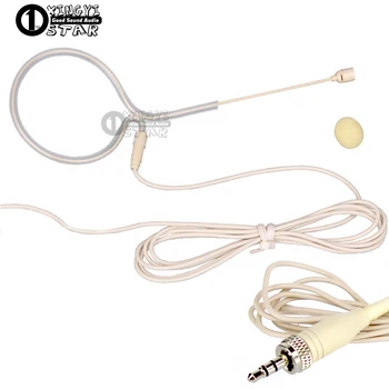 

Skin Color Single Earhook Headset Microphone 3.5mm Screw Lock Stereo Plug Condenser Mic For Wireless System BodyPack Transmitter
