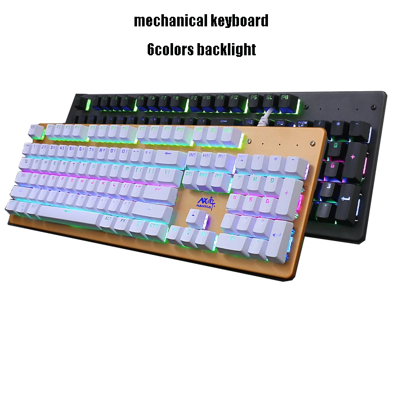 

SAGO Mechanical Keyboard 104 keys Blue Switch Gaming Keyboards for Tablet Desktop Russian sticker with 6-colors