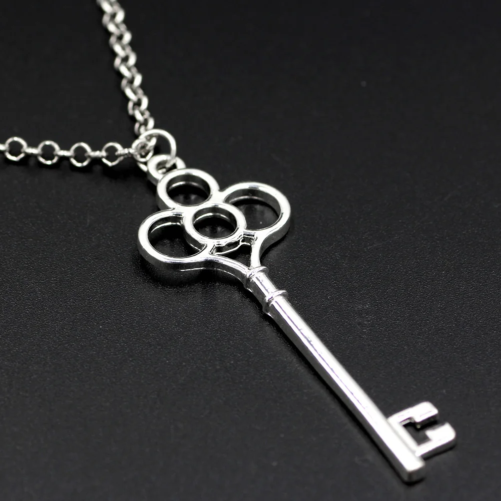 Key necklace large alloy key pendant key charm long necklace large key layering necklace modern