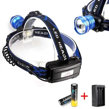 

Zoomable T6 LED Head Torch Headlamp Headlight Head Torch +Charger +18650