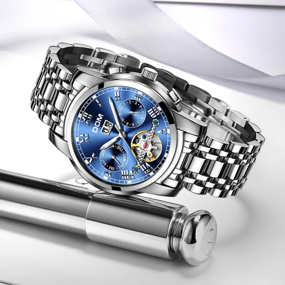 Tanie Męskie zegarki mechaniczne zegarki sportowe marka dom wodoodporny zegar męskie luksusowe moda zegarek Relogio Masculino M 75D 2M