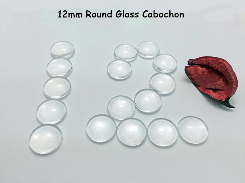 100pcs 12mm Round Glass Cabochon Transparent Clear Cameo Cover Cabs for DIY Charms Pendant Necklaces Making Jewelry | Украшения и