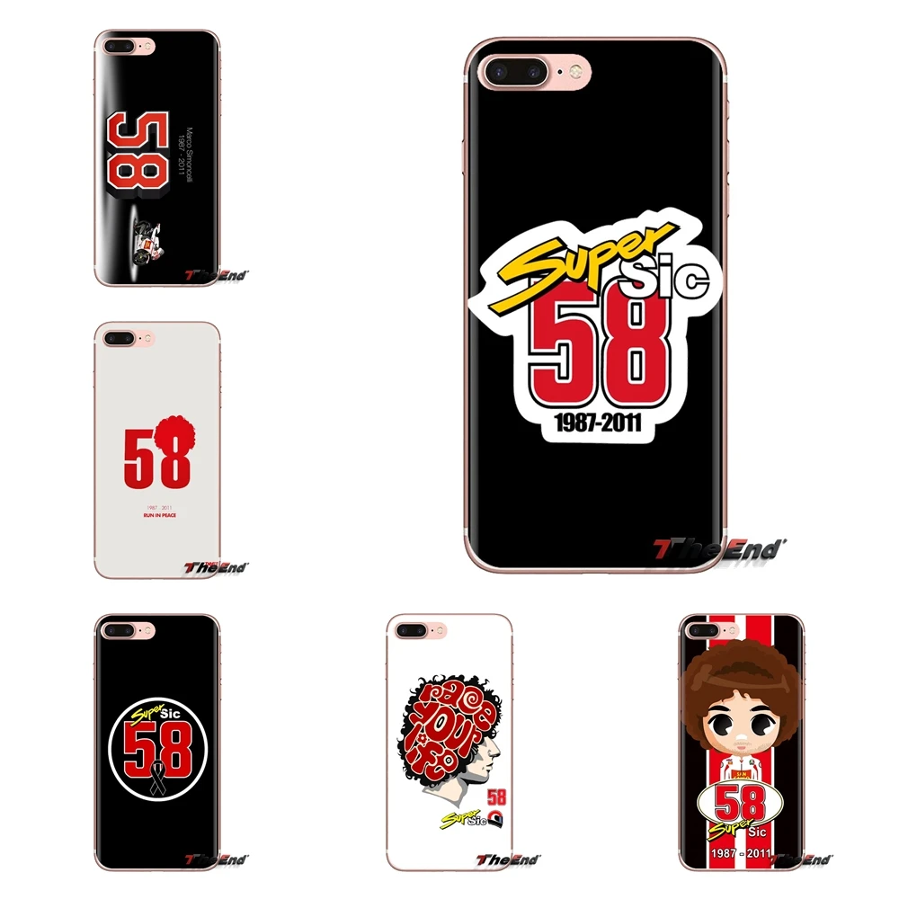 For Sony Xperia Z Z1 Z2 Z3 Z5 compact M2 M4 M5 C4 E3 T3 XA Huawei Mate 7 8 Y3II marco simoncelli 58 logo Soft Transparent Covers |