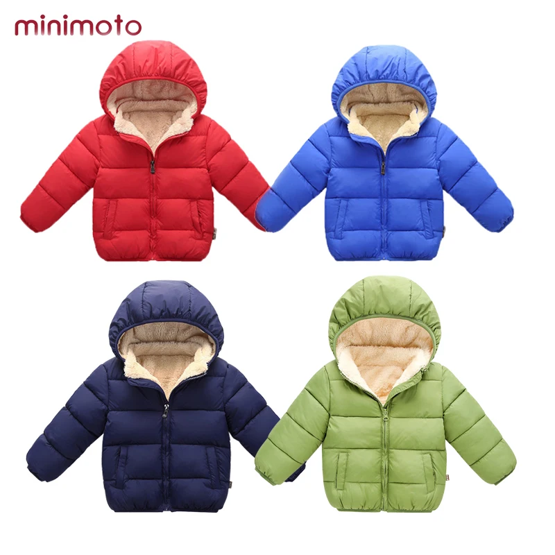 

New Winter Baby Jacket Hooded For Girls Boys Kids Solid Clothes Children Velvet Warm Thick Outerwear Infant Coats Costume 0-4Y
