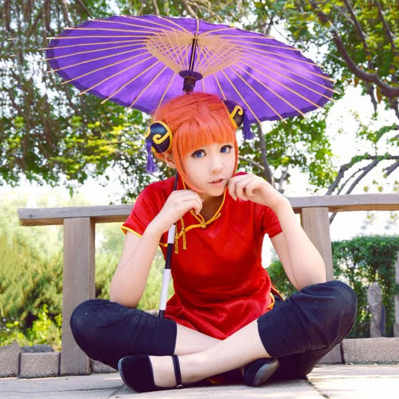 

gintama kagura in filme cosplay costumes red cheongsam Japanese anime GINTAMA clothing Masquerade/Mardi Gras/Carnival costumes