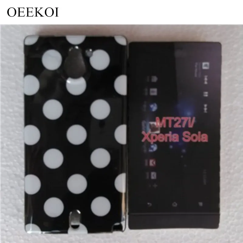 Чехол-накладка OEEKOI в горошек из ТПУ для телефона Sony Xperia Sola MT27i Бесплатная доставка