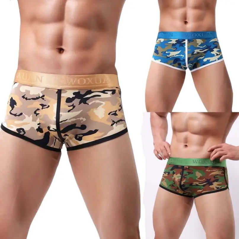 Popular Mens Briefs Underwear Bulge Pouch Camouflage Printed Underpants