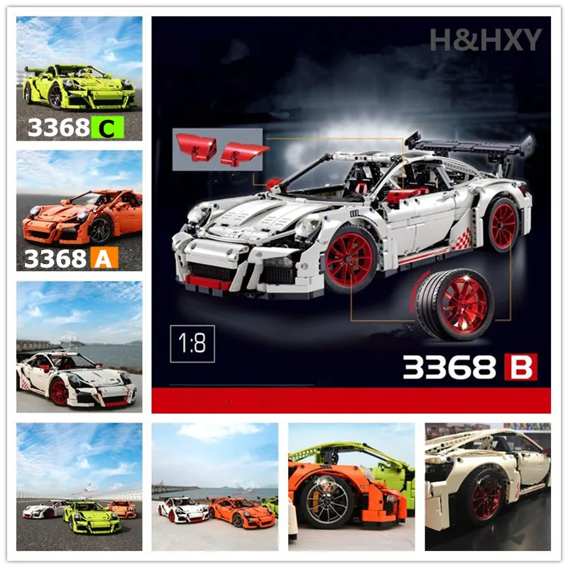 

H&HXY IN STOCK 2726PCS 3368 technic series White green orange Car Model Building Kits Blocks Toys Bricks Compatible 42056 Gifts