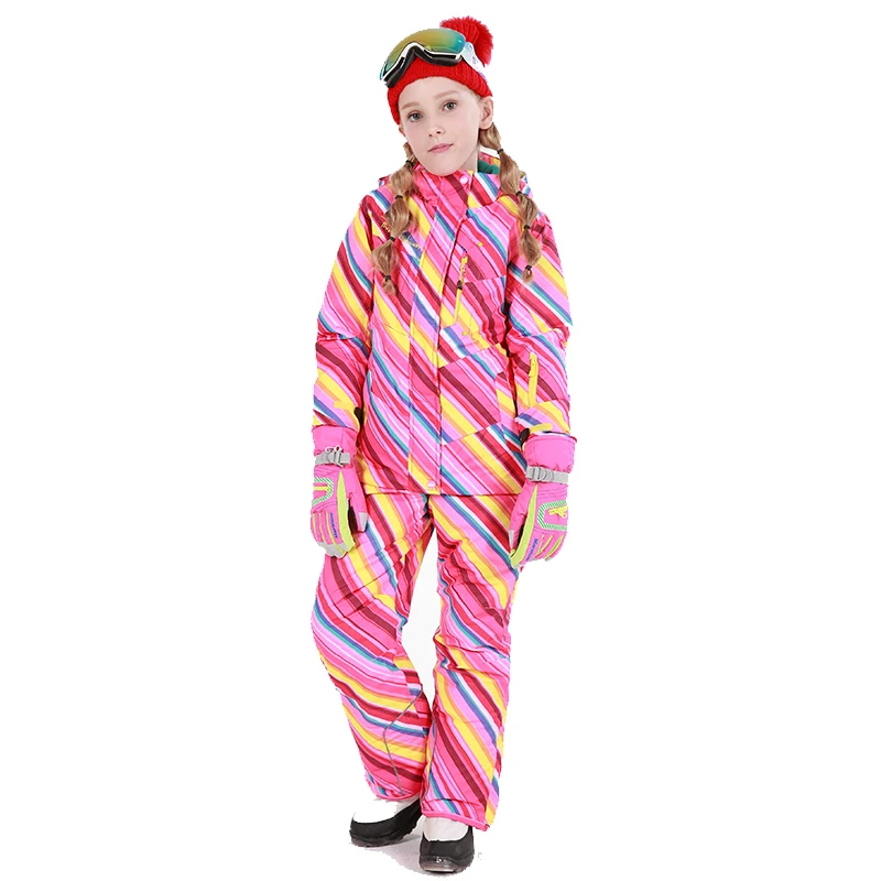 

Dollplus 2019 Sport Suit for Girls Clothes Windproof Waterproof Winter Warm Outdoor Children Ski Clothing -30 Degree