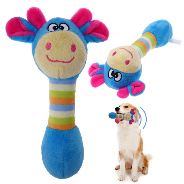 Funny Dog Toys Interactive Animal Shape Plush Sound Squeaker Chew Toys