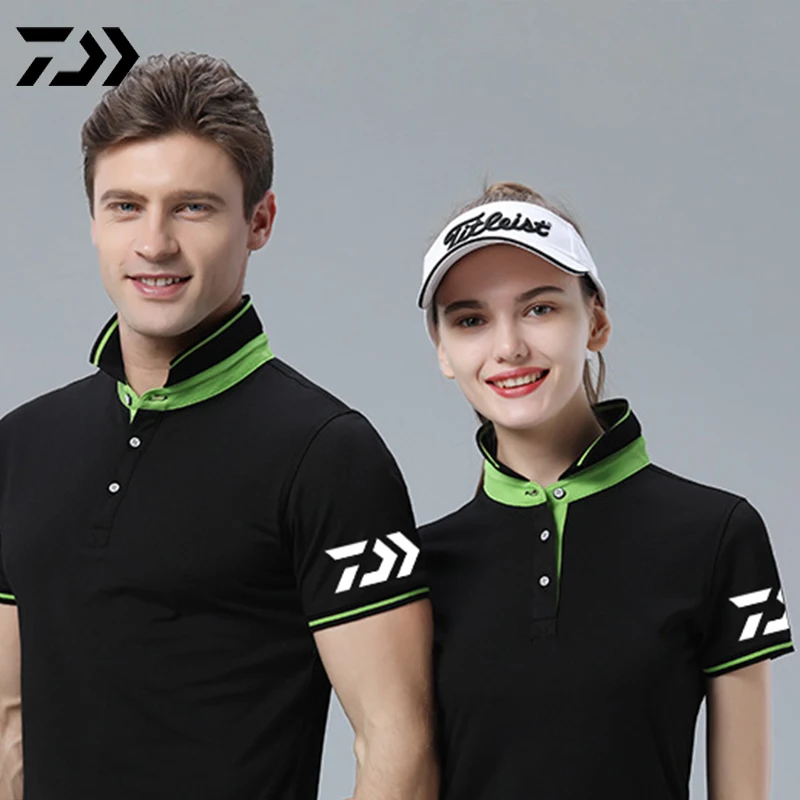 Daiwa Polo футболка для рыбалки, Мужская Лоскутная футболка с отложным воротником и пуговицами, Спортивная быстросохнущая дышащая футболка с защитой от солнца для рыбалки