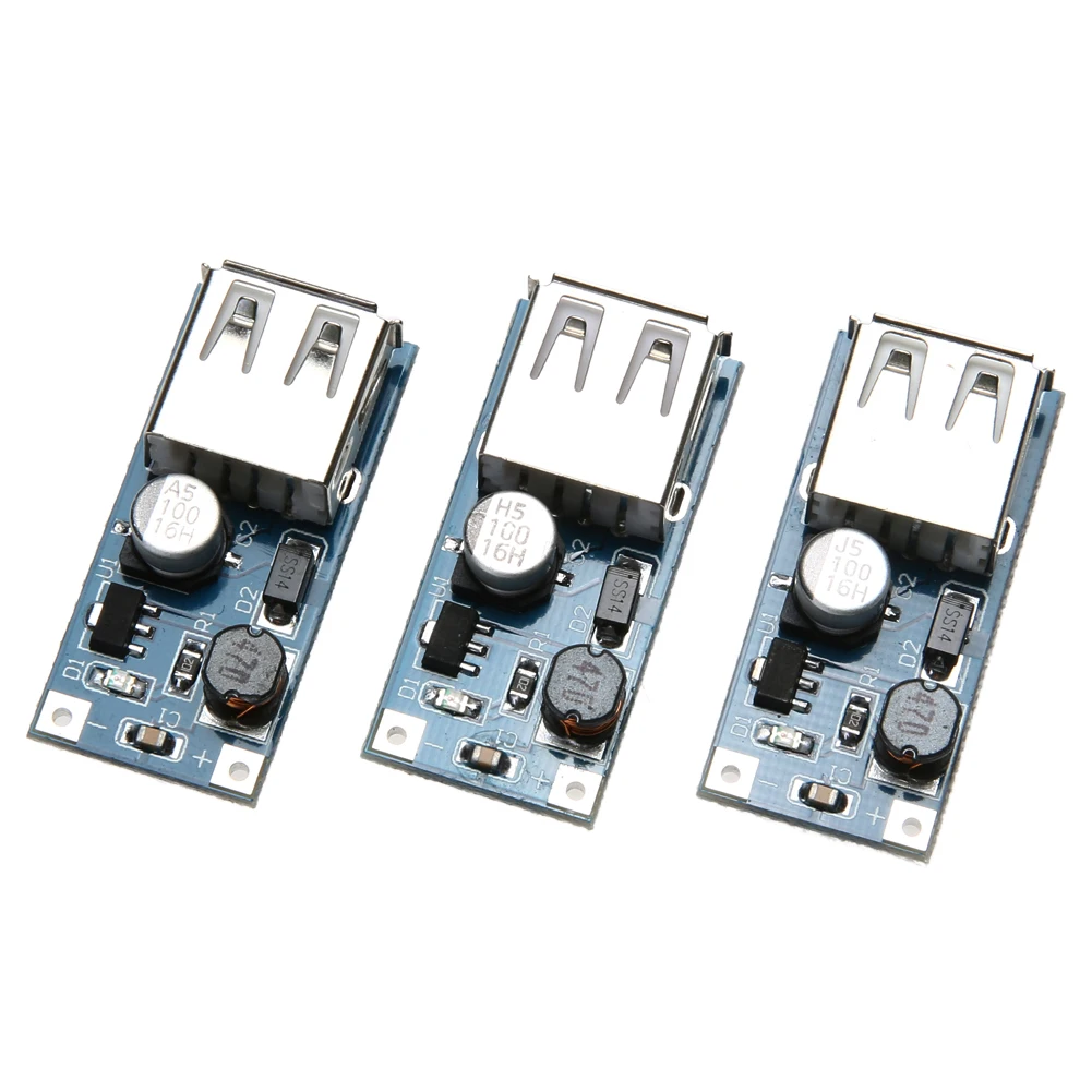 

3Pcs DC-DC Step-up Boost Module USB Power Boost Circuit Board 0.9V 5V to 5V Module with Input Voltage Indicator Light