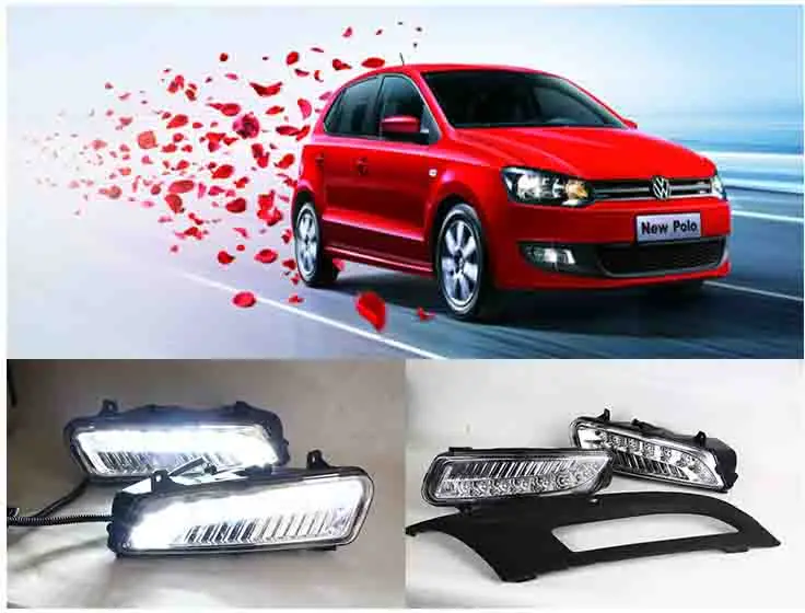 

LED DRL Daytime running light for VW Volkswagen Polo 2011-2013 fog lamp frame Fog light