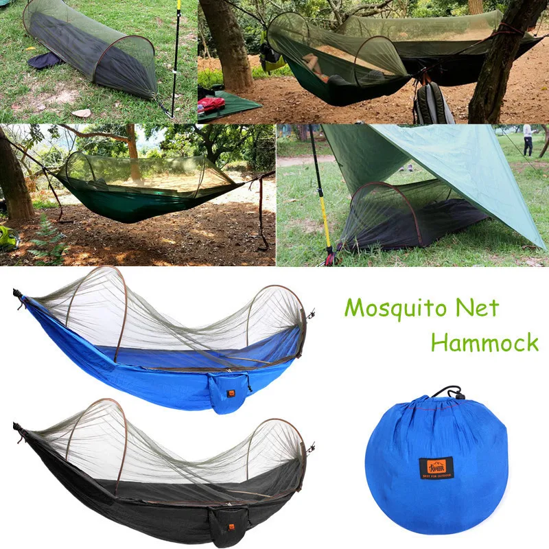 

1-2 Person Outdoor Mosquito Net Parachute Hammock Camping Hanging Sleeping Bed Swing Portable Hammock Tent 2.5x1.2M