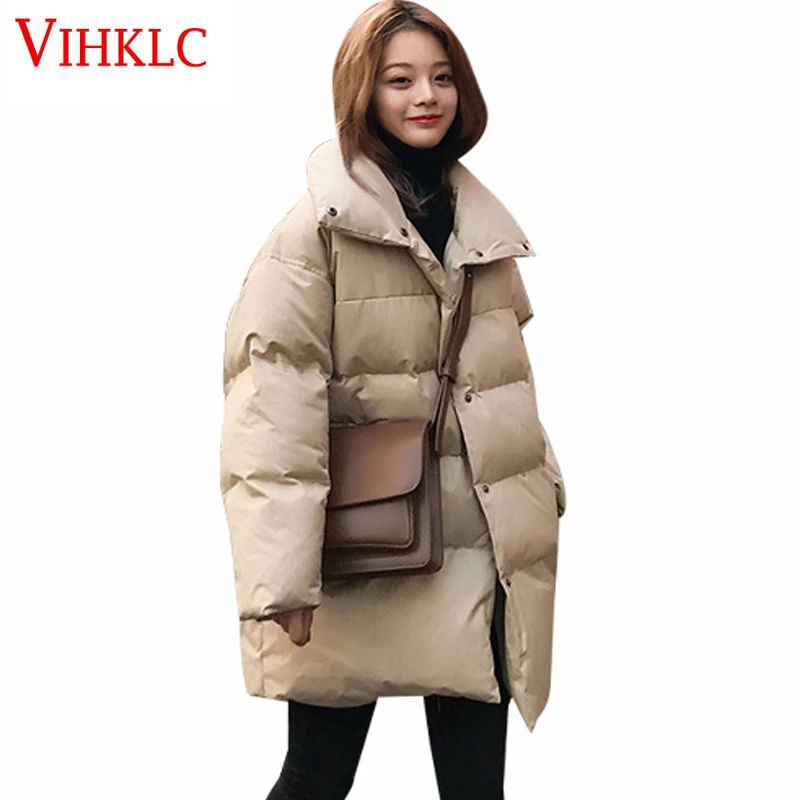 

Winter Female 2018 New Korean Students Long Section Thickened Bread Coat Cotton Parka Anti-Season Women Closing Fashion Hot Z205