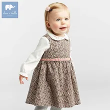 Dave bella/осенние платья без рукавов для маленьких девочек детское праздничное платье на день рождения детская одежда с цветочным рисунком, 1 предмет