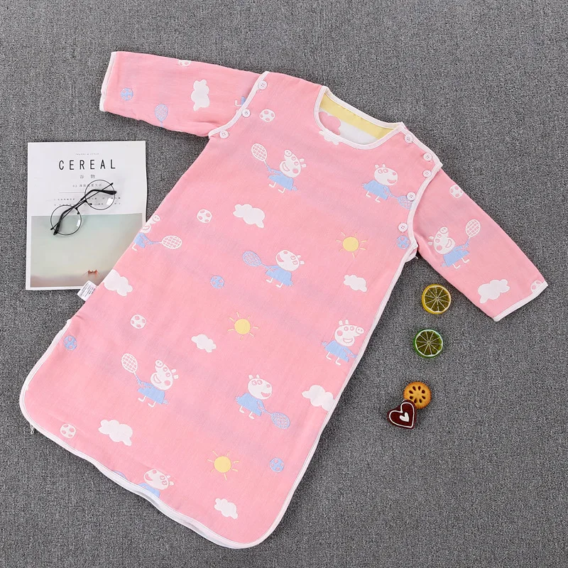 Муслиновый хлопковый тонкий детский халат для сна летний детский спальный мешок со съемными рукавами, спальные мешки Saco De Dormir Para Bebe