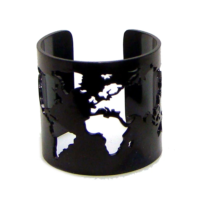 Ювелирные изделия из нержавеющей стали 20 25 мм, Карта мира с вырезами, отполированный угол, открываемый и регулируемый палец