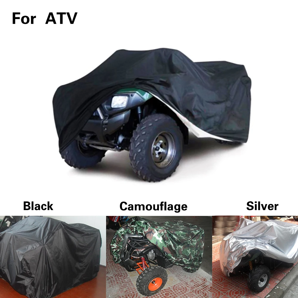 Colorful ATV Cover Universal Lightweight Waterproof Motorcycle Vehicle Scooter Motorbike Covers XL XXL XXXL Durable Black  (4)
