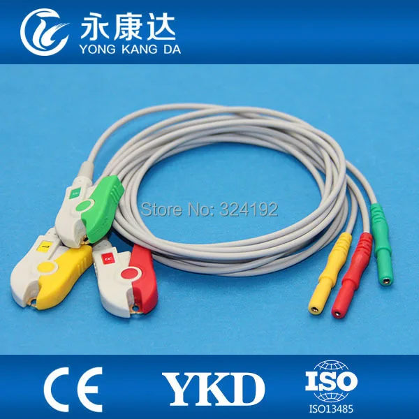 

DIN оснастка защищенный ECG Trunk кабель с 3ld кабель для пациентов, IEC, зажим для Biosys/datecope/Nihon Kohden/Colin/CSI