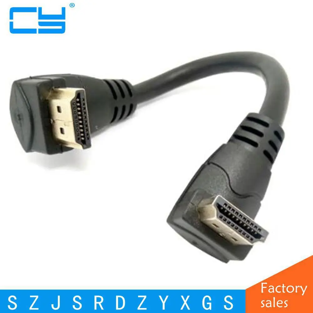 Высококачественный HDMI 2 0 4K 3D двойной под углом 90 градусов штекер HDTV кабель для DVD
