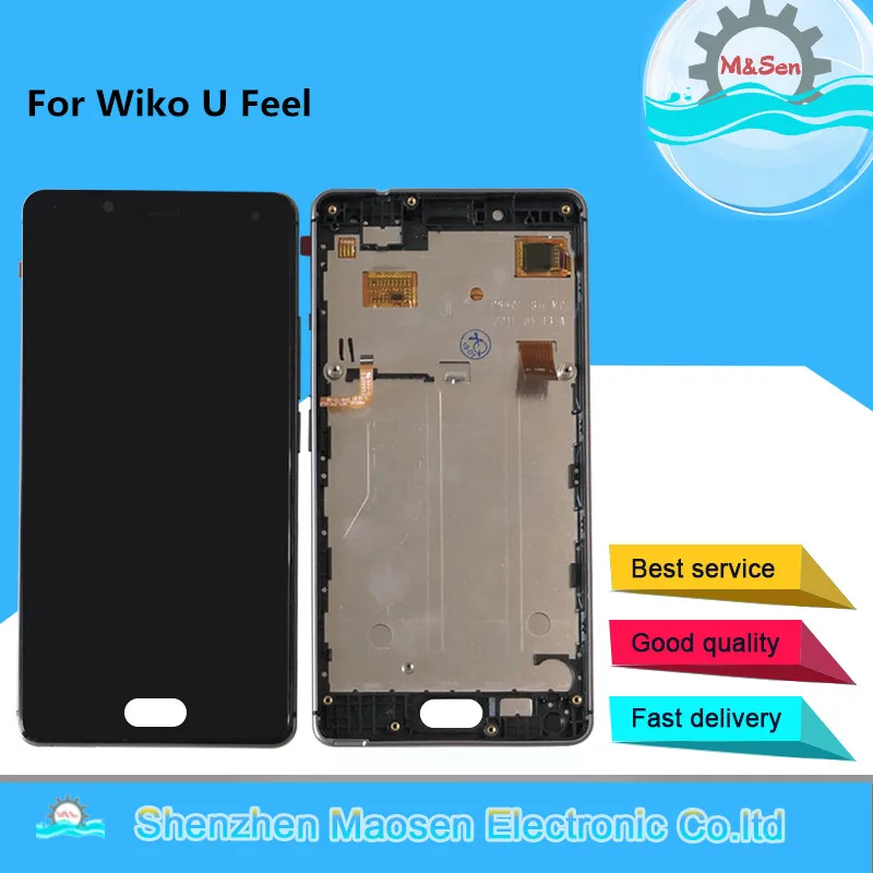 Протестированный M& Sen для Wiko U Feel ЖК-экран+ сенсорная панель дигитайзер с рамкой для Wiko U Feel