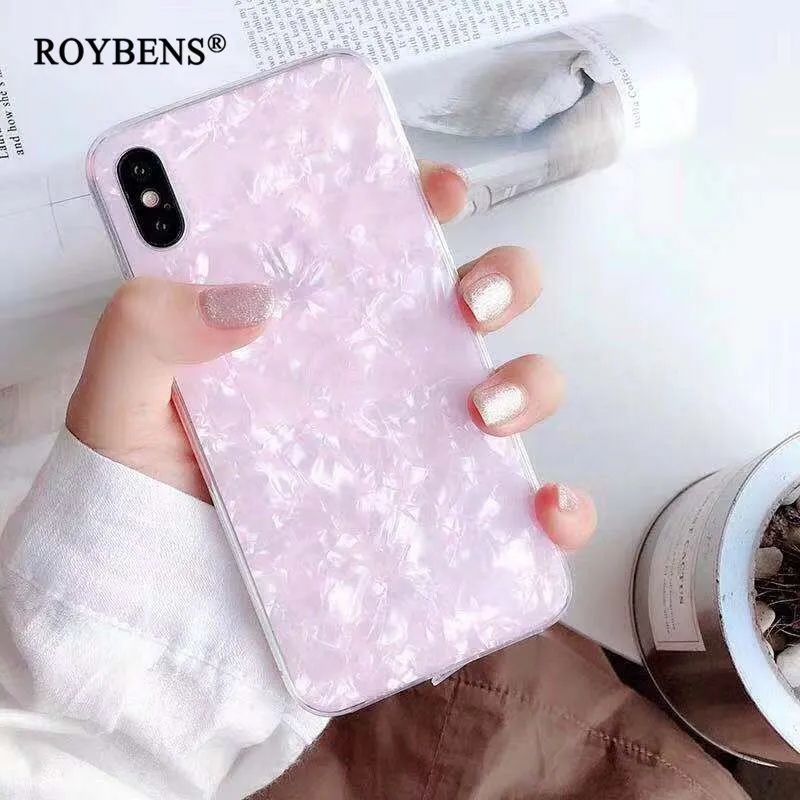 Винтажный мраморный ТПУ чехол для iPhone XS X XR Max мягкий глянцевый imd задней панели