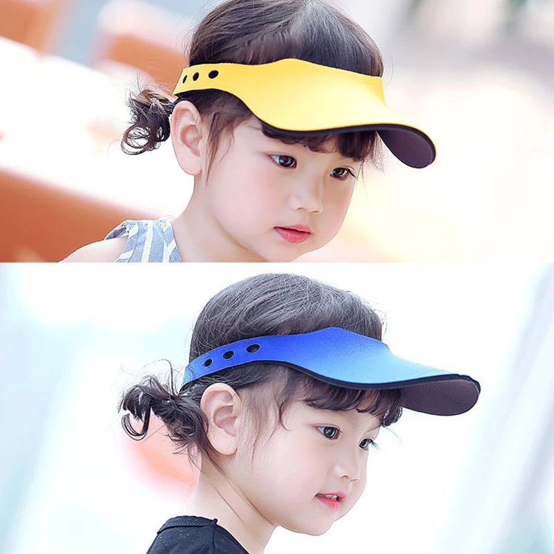 

UV Protection Kids Sun Visor Fashion Unisex Baby Sunhat Boys Girls Outdoor Visor Sun Sombreiro Wide Brim Children Cap 2-8 Yrs