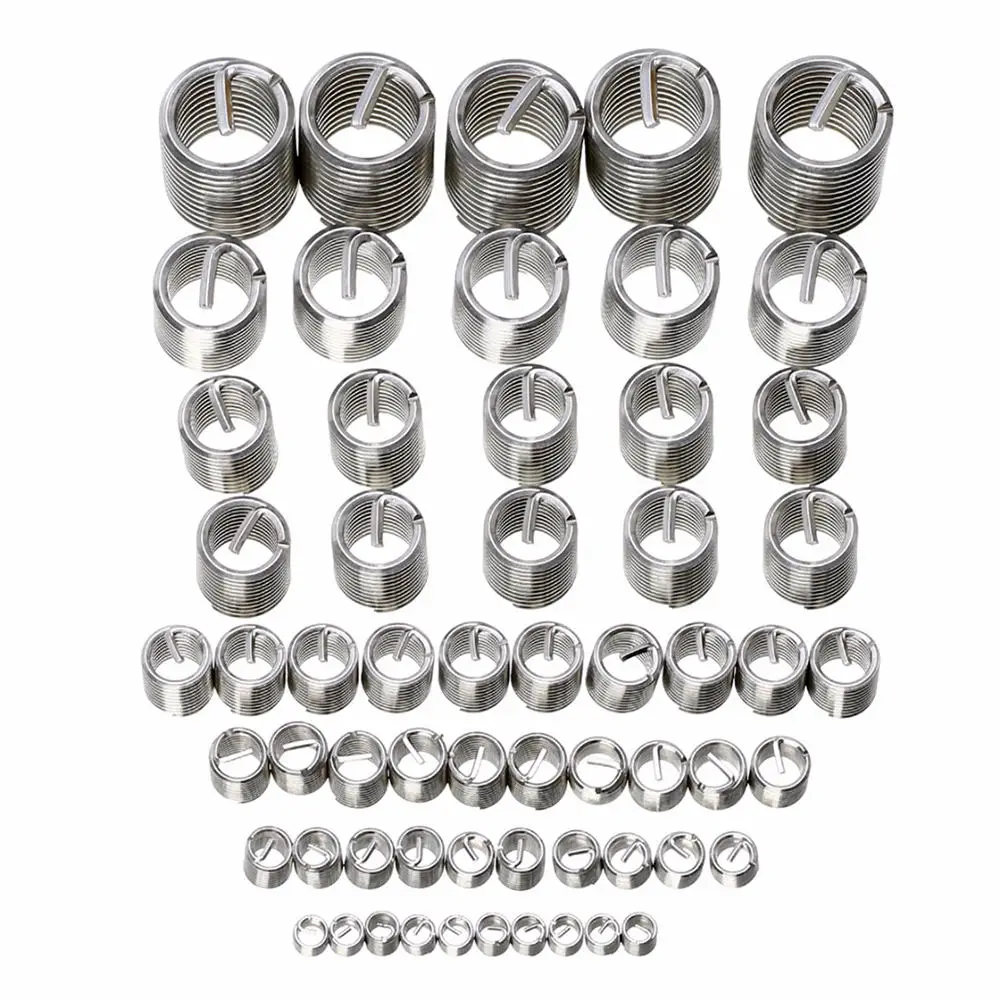 

60pcs M3 M4 M5 M6 M8 M10 M12 304 Stainless Steel Wire Thread Insert Screw Bushing Wire Sleeve Thread Repair Kit