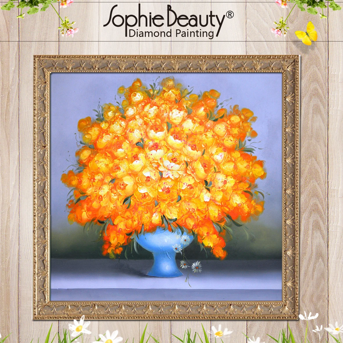 3D Алмазная вышивка Sophie Beauty 5D алмазная живопись мозаика желтая цветок ремесла