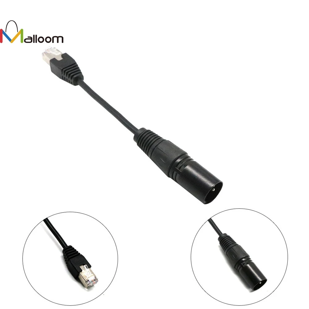 

Malloom 15cm Cable Adapter RJ45 to XLR 3 Pin Male by SIRS-E DMX-CON Controller Drop Ship#28