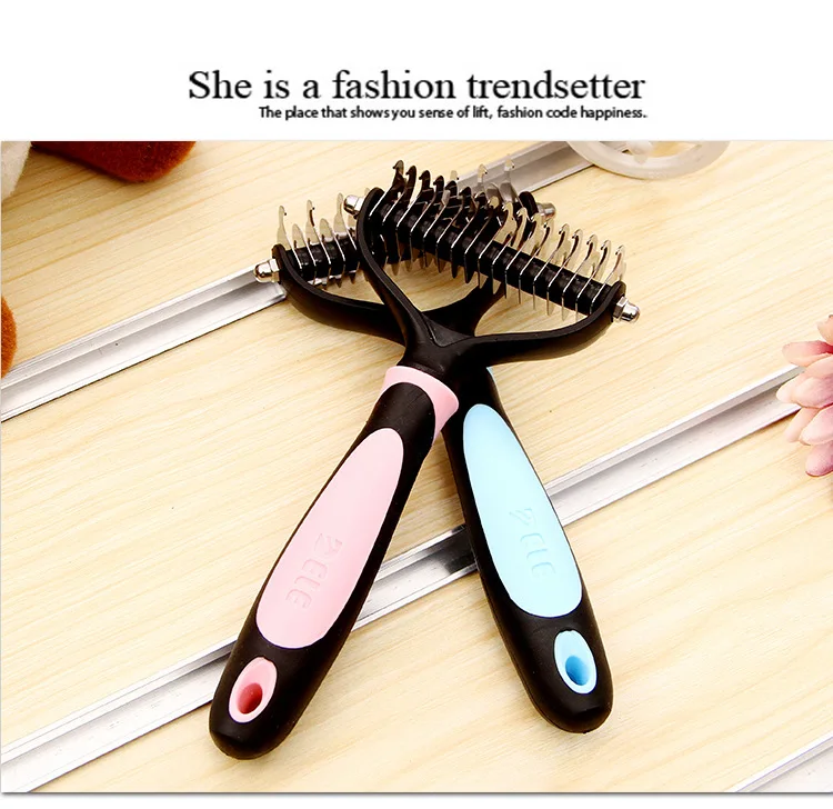 Hot Dog Pets Cat Fur Dematting Grooming Deshedding Trimmer Tool Comb Rake Brush For Dogs Cats And Rabbits (15)
