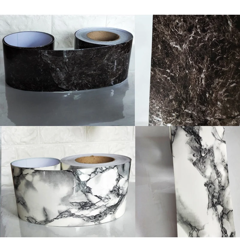 5m*10cm White Marble Self Adhesive Wallpaper Sticker Modern For Kitchen