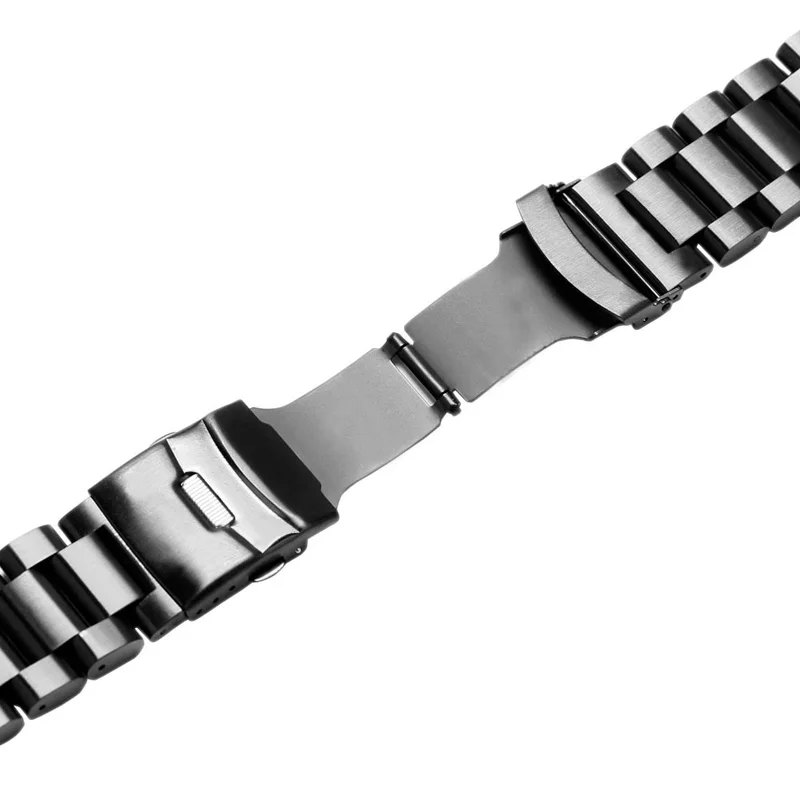 Fashion Solid Stainless Steel Band Luxury Mens Wrist Watch Strap Adjustable Replacement Tool High Quality 222426mm Watch Bands (12)