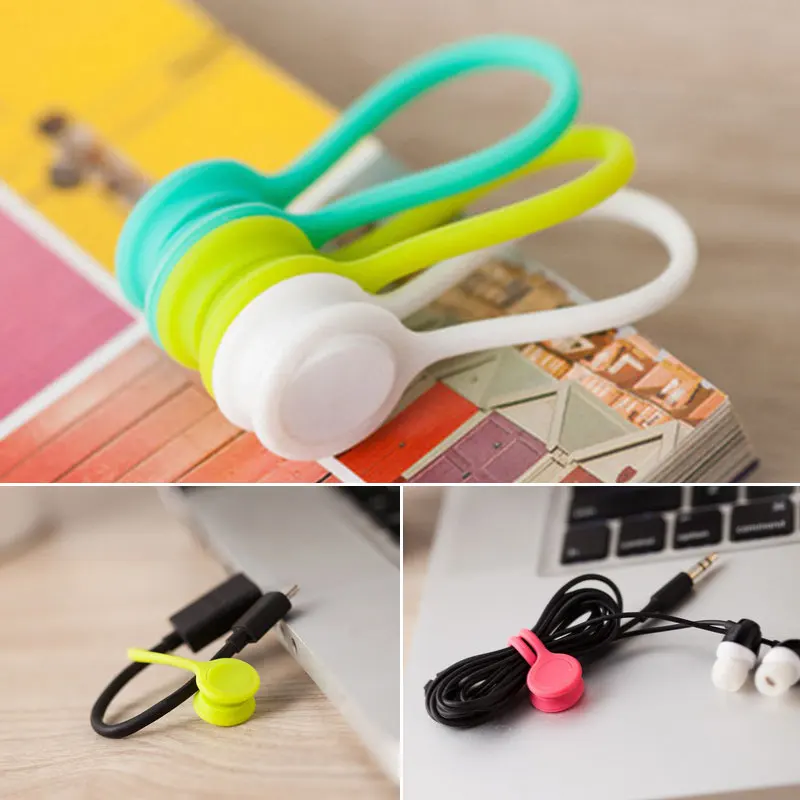 

3pcs/lot Fashionable Cable Protector Multi Functional Magnet Wire Organizer Cables Organizer for Protector Cable iPhone