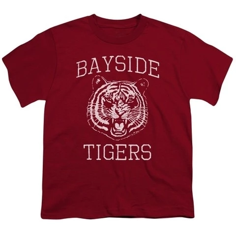 Trevco Saved By The Bell-Go Tigers Short Sleeve Youth 18-1 Tee Cardinal - Large