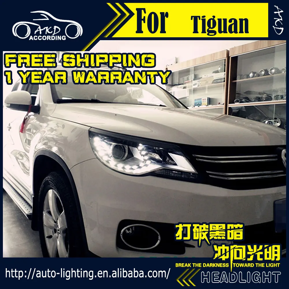 

AKD Car Styling Head Lamp for VW Tiguan Headlights 2010-2012 Tiguan LED Headlight H7 D2H Hid Option Angel Eye Bi Xenon Beam