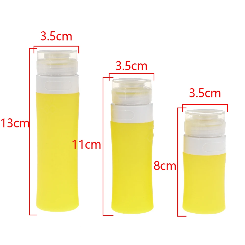

38/60/80ML Useful Portable Refillable Silicone Bottle Traveler Lotion Shampoo Bath Containers Color Random