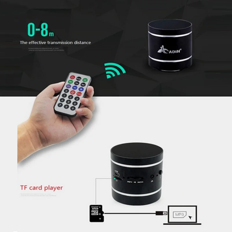 Alto falantes de Graves para o Telefone fm sem Fio de Controle Adin Orador Vibração Bluetooth Speaker Portátil Rádio Remoto 15 w Coluna - Image 2